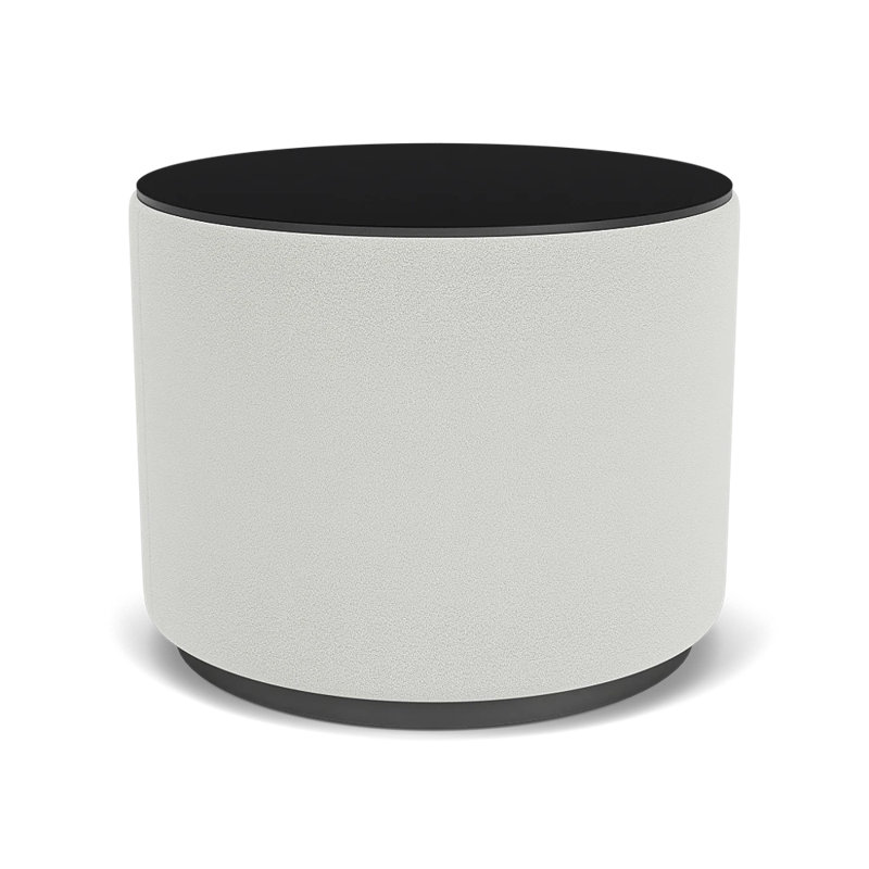 Table de réception avec plateau en stratifié Darsey, 16", Nuit noire, Gris anthracite; ombre portes ouvertes