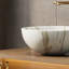 Lavabo de salle de bain 14 ", lavabo vasque en céramique à motif de pierre sans robinet, sans armoire, blanc mat-125438781