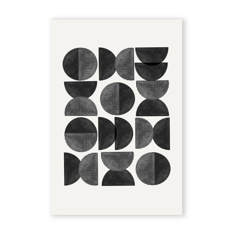 Abstract Mid Century, Geometric by - Picture Frame Painting on Paper, 48" H x 32" W x 1.5" D, Wrapped Canvas, Does Not Apply