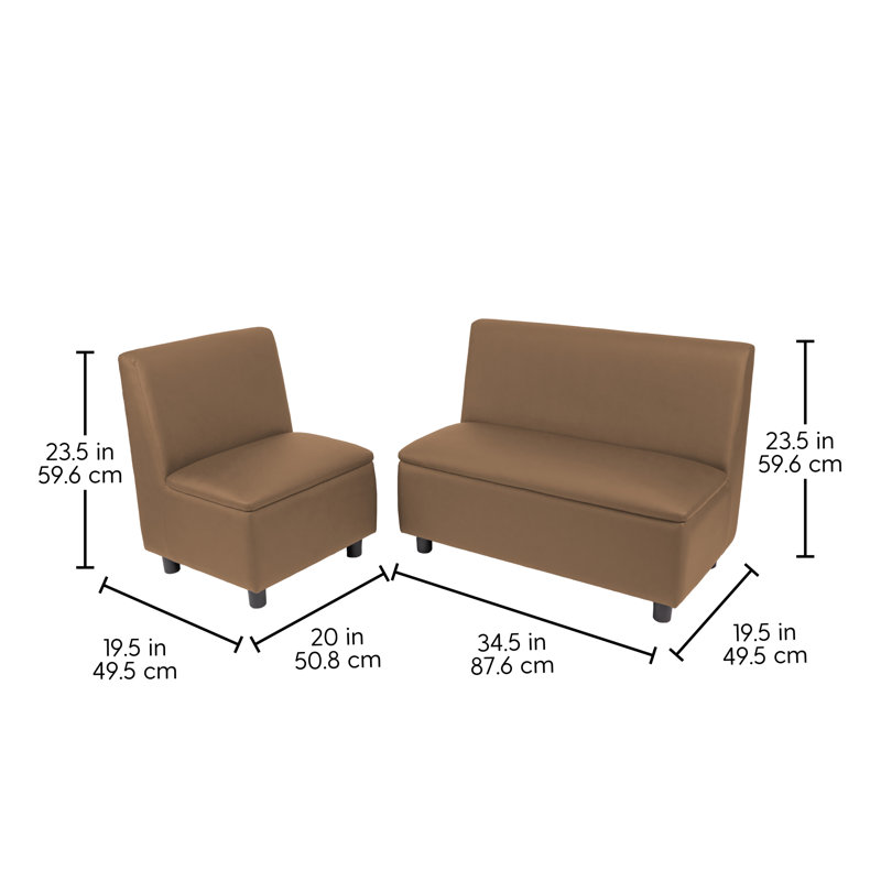 Ensemble de 2 chaises et canapé modulaires Kid Comfort - chocolat, Chocolat