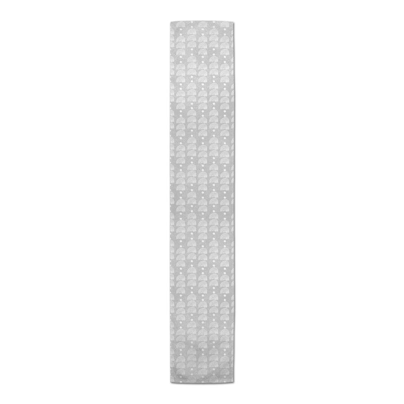 Mcelrath Geometric Table Runner, 90" L x 16" W, Geometric 7, Green