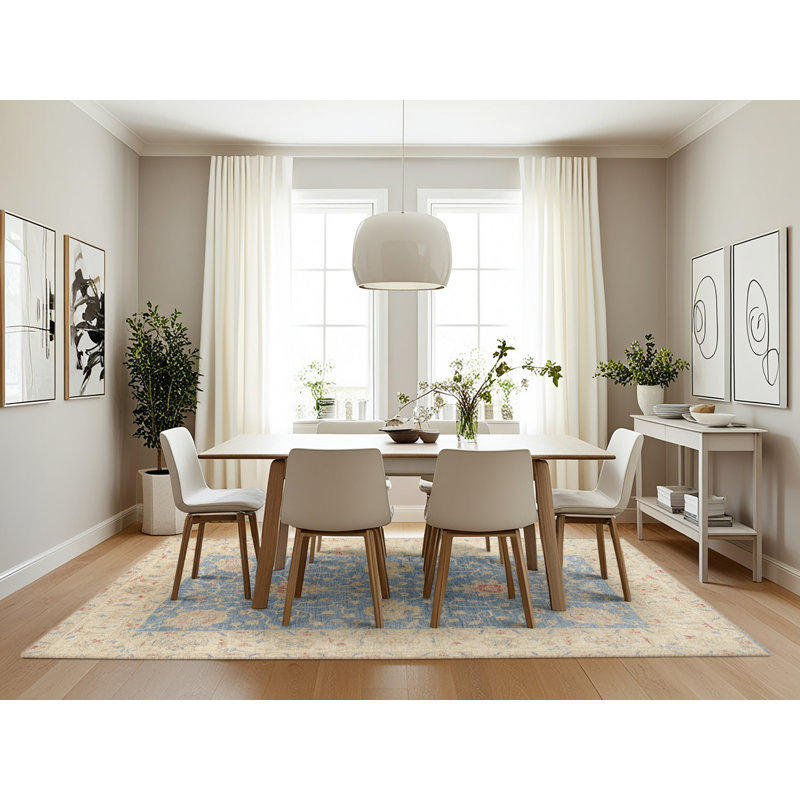 Tapis bleu / beige Grunin, Rectangle 7 pi x 10 pi