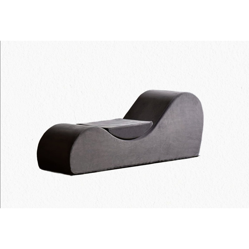 Chaise longue Solace en gris - noyau en mousse ferme pour le confort, housse amovible lavable à la machine, peu encombrante, lavable et compacte