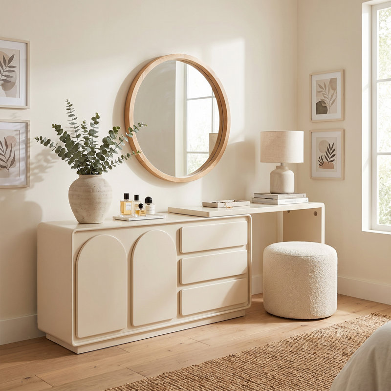 Meuble-lavabo extensible pour chambre à coucher avec 3 tiroirs et 2 portes Modern