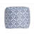 Chaimas Blue/White Transitional Floral Hand-Woven Cotton Square Ottoman Pouf