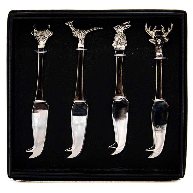 Selbrae House Set of 4 Cheese Knives Set - Country Animals