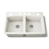 Brookfield 33" L x 22" W x 9-5/8" Under-Mount Double-Equal Kitchen Sink