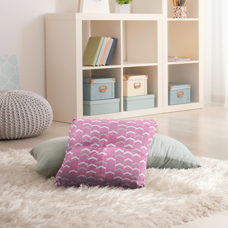 Coussin Rhonda, 30 po x 30 po, Rose / Gris