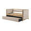 Lit de jour moderne 1pc avec lit gigogne escamotable beige Boucle touffeté chambre à coucher Mobilier de style transitionnel finition naturelle