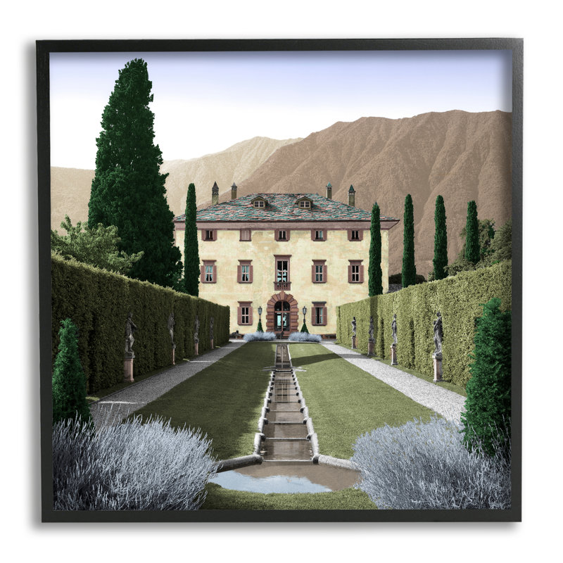 «Classic European Villa Courtyard Cliffside Mansion Architecture» par Alan Blaustein - reproduction de photo