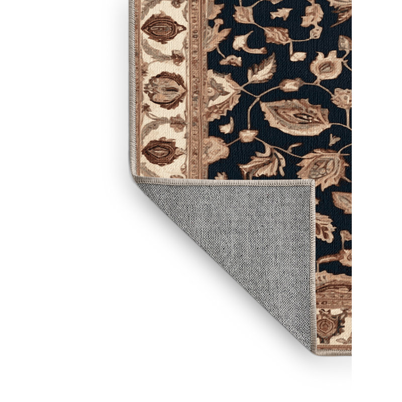 Tapis brun lavable à la machine, Rond 7 pi