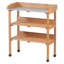 Table de rempotage en bois massif à trois couches 30X14.535.5 avec plateau en métal, banc de travail extérieur pour le garage et le bricolage, crochets intégrés, pieds réglables, fonctionnalité, 30,5L, 14,6W, 35,5H