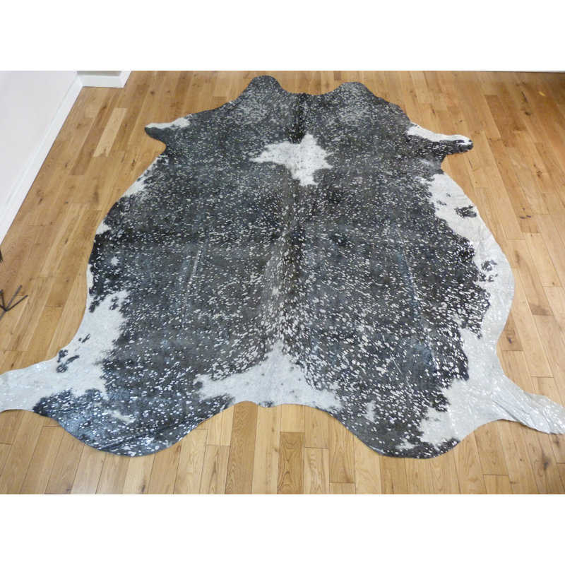 Delvale Black And White With Silver Metallic Cowhide Rug