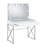 2 - Drawer Vanity Desk with Lighted Mirror and Stool in White and Chrome