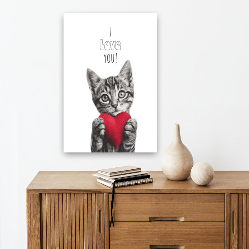 «I Love You», impression d'art mural minimaliste moderne, 18" H x 12" W