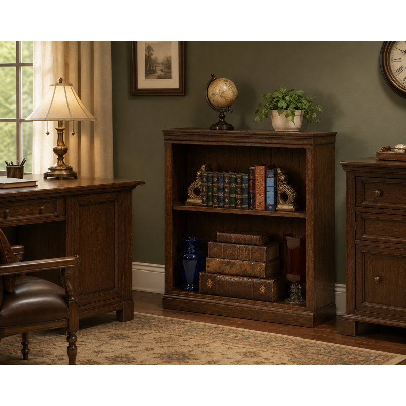 Sherita Bookcase, European Gold, (1 Shelf) 36” H x 32” W x 14.25” D