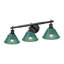 Éclairage pour salle de bain 3 lumières Orwell en bronze champagne brossé avec pin vert-1242758651