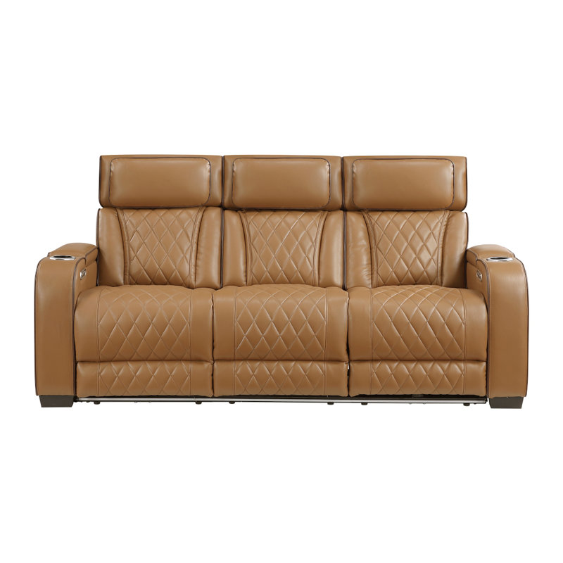 Canapé inclinable électrique et causeuse Fairway, Brun