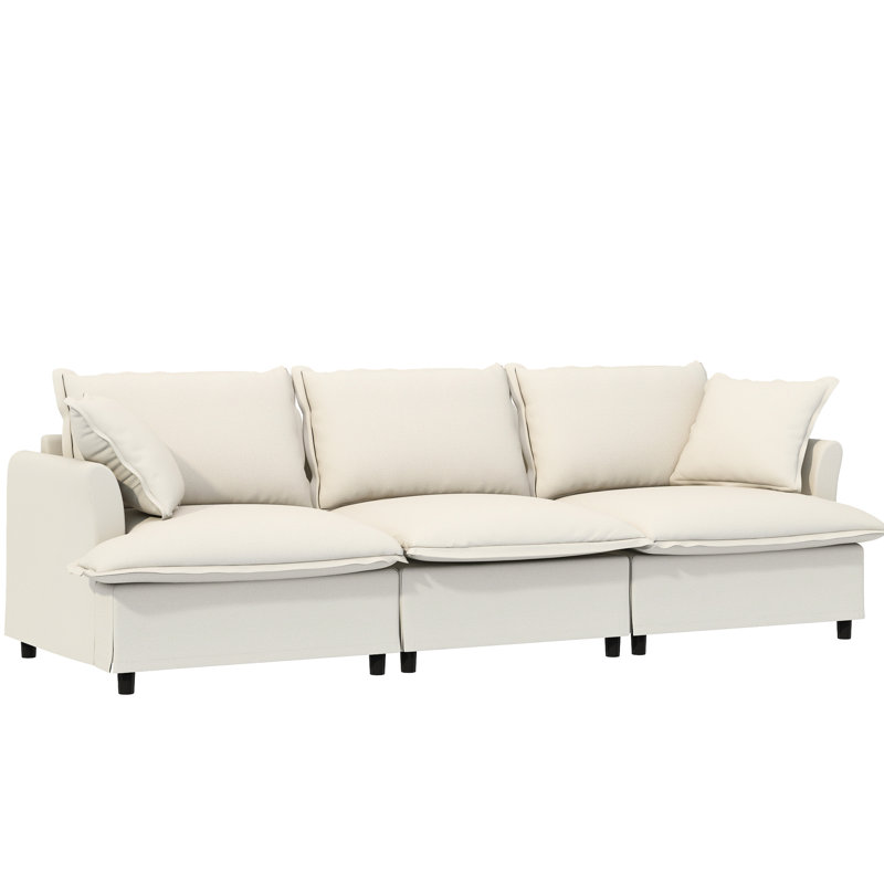 Chenille modulaire 3 places modulaire à 3 places, canapé large avec coussins décoratifs, rembourré pour le salon, la chambre à coucher et l'intérieur d'un appartement 94 * 35 "