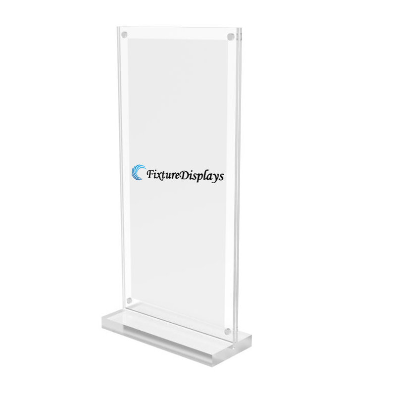 Porte-affiche magnétique en acrylique transparent, 10 po x 4 po