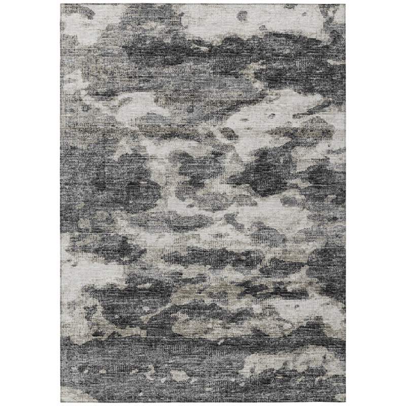Tapis intérieur / extérieur en polyester tissé à la machine Yamanda, Rectangle 8 pi x 10 pi