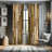 Millwood Pines Wooden Print Curtains, Brownish Rustic Art, Pair of 28"x84", Dark Sepia-988337697-988337723