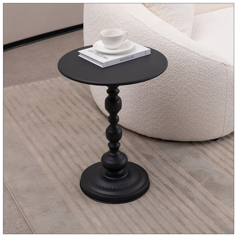 Table basse vintage en métal, table d'appoint ronde pour petits espaces, table d'appoint durable et élégante pour le salon et la chambre à coucher