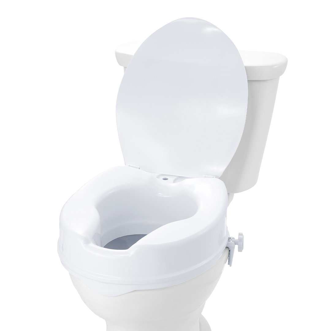VEVOR Raised Toilet Seat, 4" Height Raised, 300 lbs Weight Capacity, Universal Toilet Seat Riser,