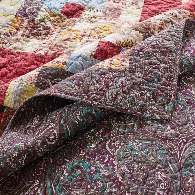 Colorado Lodge Multicolor Cotton Reversible Full Quilt Set