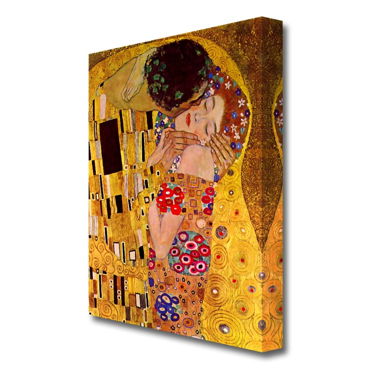 The Kiss Close by Gustav Klimt - Wrapped Canvas Painting