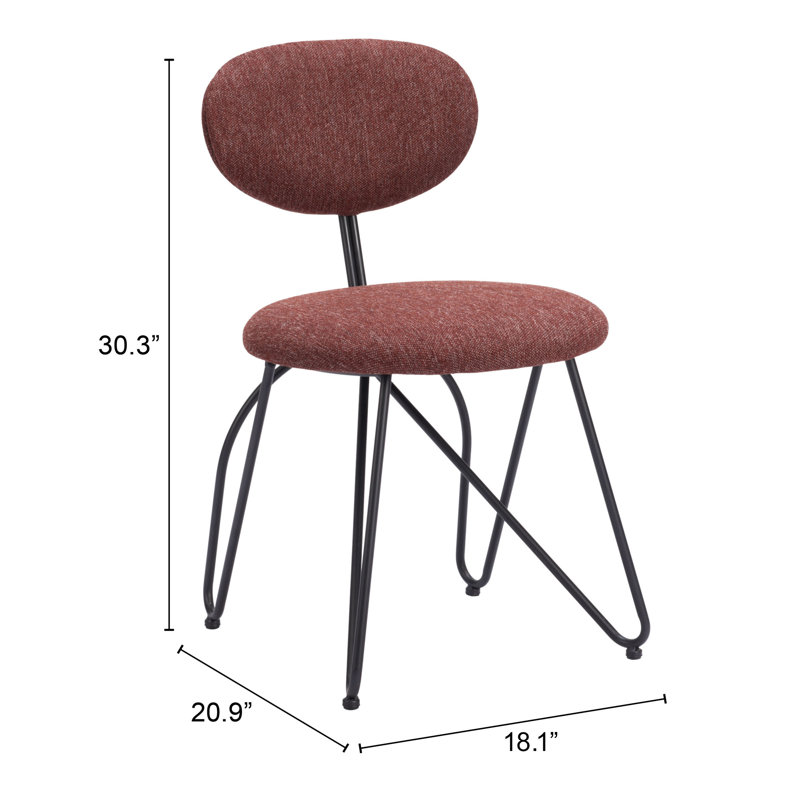 Novi 18.5'' H Upholstered Side Chair, Brown