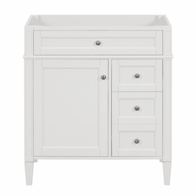 Meuble-lavabo de salle de bain de 30 po sans lavabo supérieur, armoire de rangement moderne avec 2 tiroirs et un tiroir rabattable (BASSIN INCLUS)