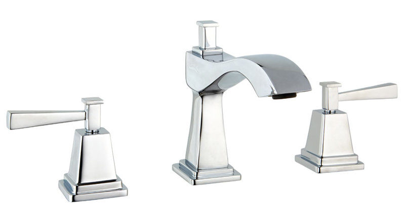 Plaza Widespread Bathroom Faucet with Drain, Polished Chrome