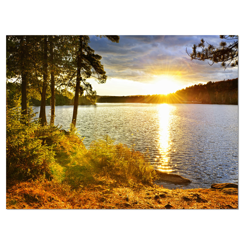 Beautiful View of Sunset over Lake - Lake Photographic Print, 30" H x 40" W