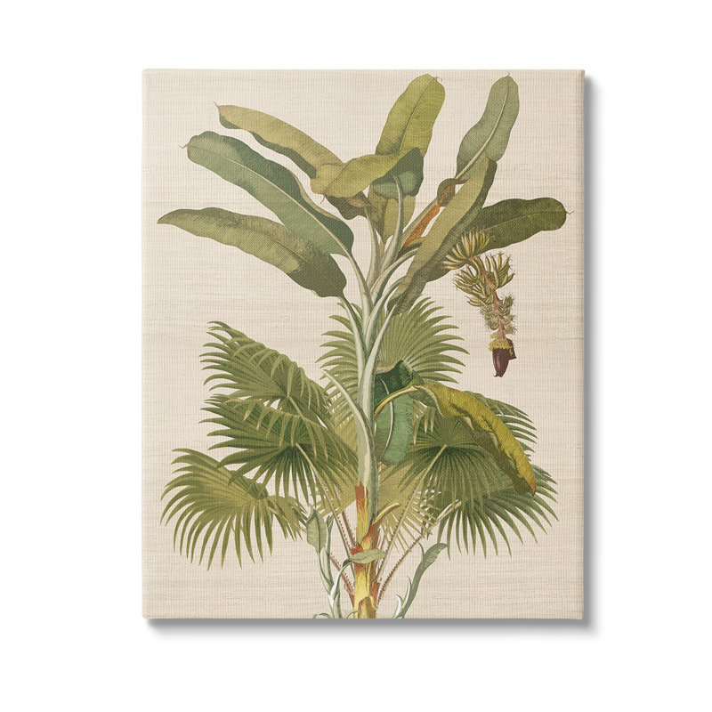 Art mural rétro sur toile par une plante tropicale rétro par Amber Sterling, H 40 po x l 30 po