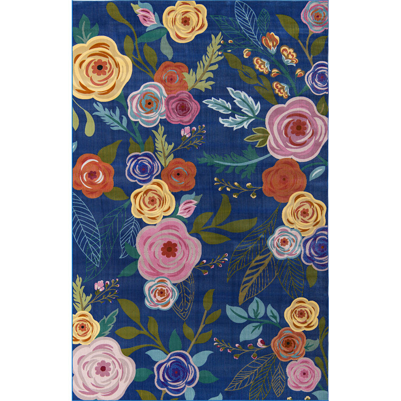 Floral Indoor Rug, Rectangle 5'3" x 7'10"