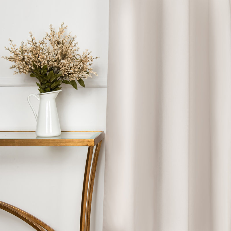 Cotton Blend Curtain, 52" W x 84" L, Greige