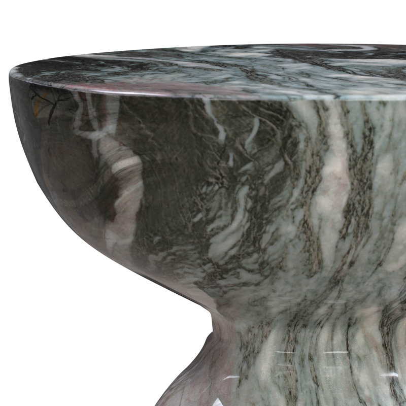 Macey Concrete Pedestal End Table, Gris / marbre rosé