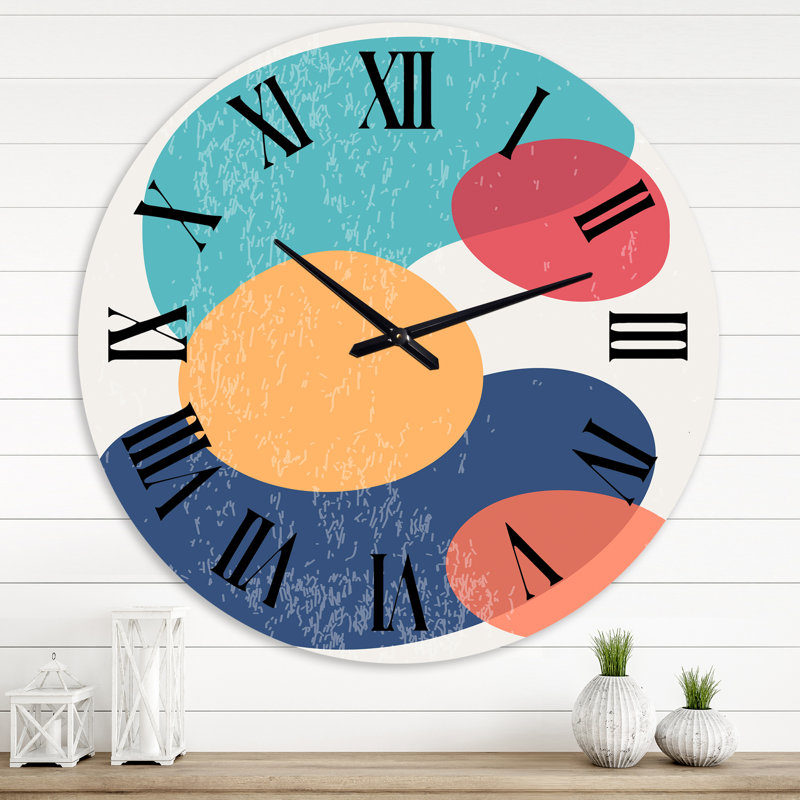 Minimal élémentaire organique et géométrique compostions XXIV - horloge murale moderne, Surdimensionné