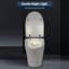 Toilette intelligente avec siège chauffant, toilette monobloc avec chasse d'eau automatique, sans bidet, capteur de pied bleu nuit, commande à bouton, conception de chasse d'eau en cas de panne de courant, couvercle à fermeture en douceur, siège blanc pour salle de bain