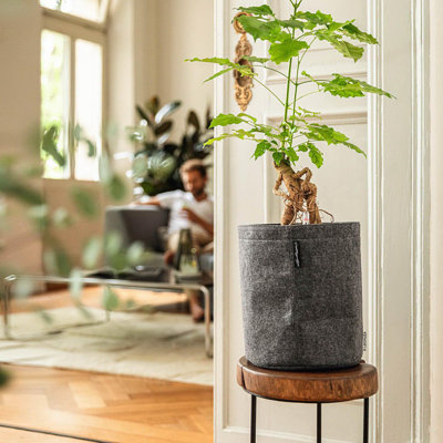  TRENDCOVER Felt Indoor Self-watering Round Planter with Pure Mineral Plant Substrate and Water Level Indicator