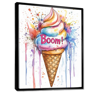 Glace pop art, décoration murale de style comique, bougie de crème glacée!