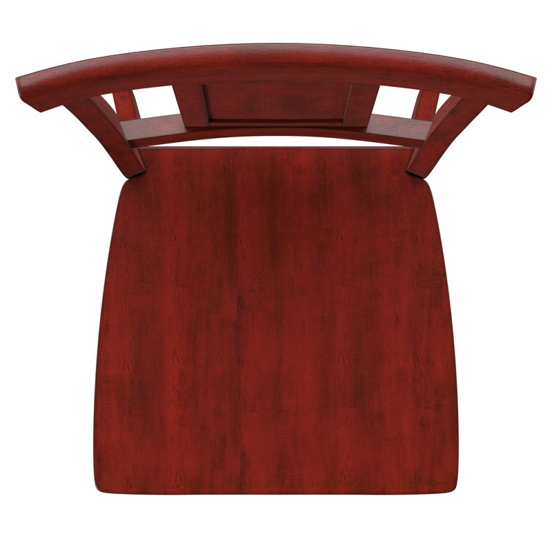 Ensemble de salle à manger à dessus en bois de chêne massif 78 "avec chaises à dossier Fortville - 7 pièces, table de base sauge antique, chaises et banc de base rouge antique