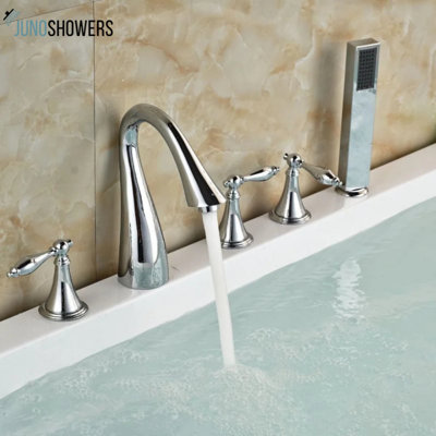 Robinet de baignoire et douche à main à finition chromée Juno 
