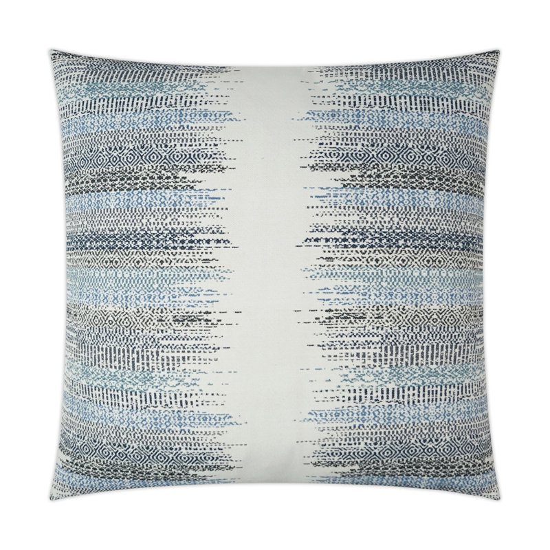 Coussin décoratif Fontana, Bleu / blanc / noir, Carré 20 po