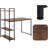 Computer Desk With 4 Tier Shelves - 47.6'' Multi Level Writing Study Table With Bookshelves Modern Steel Frame Wood Desk Compact Home Office Workstation (Natural Brown)