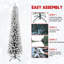 Arbre de Noël floqué au crayon - Arbre en PVC mince avec pointes enneigées, conception peu encombrante, effet de neige réaliste, support en métal robuste, installation facile-1599562317