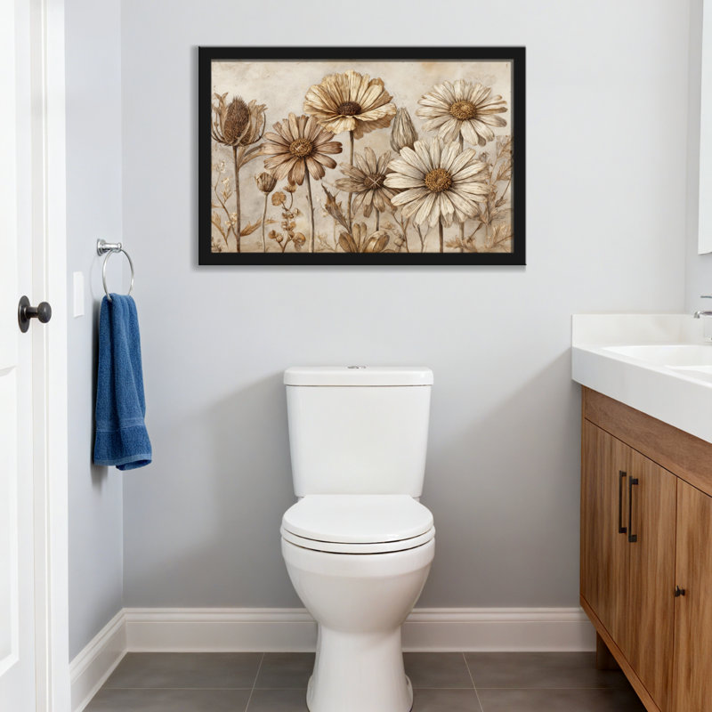 Plantes et fleurs fleurs séchées dans des tons terreux sur toile, H 16 po x l 24 po, Toile tendue, Ne s’applique pas