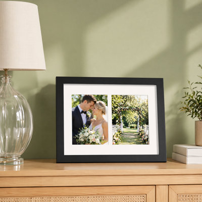 Collage Picture Frame, Fits Double 4x6 Photos with Mat 