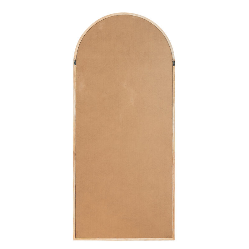 71"×31" Arch Wood Full Length Wall Mirror with Window Pane Frame, Charcoal